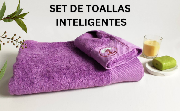 Set de Toallas Inteligentes Lila Amatista con NFC - 625 GSM Premium - Imagen 2