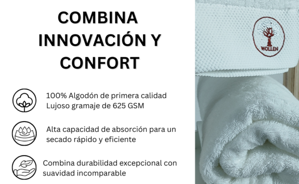 Set de Toallas Inteligentes Blanco Cuarzo con NFC - 625 GSM Premium - Imagen 4