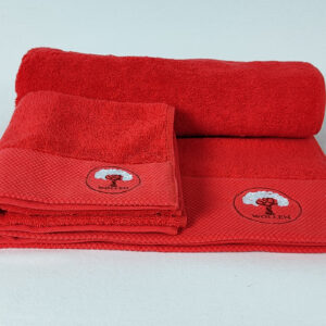 Set de Toallas Inteligentes Rojo Rubí con NFC - 625 GSM Premium